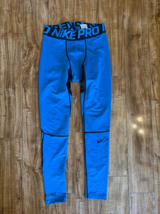 Nike Other - Nike Pro Men’s Blue Black Hyperwarm Compression Tights Size Medium